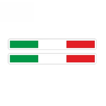 2 X Creative Italia Dungi Steagul Tricolor pe Masina Autocolant rezistent la apa Accesorii pentru Bara de protecție Casca Bicicleta Camion Ușă,13cm*2cm