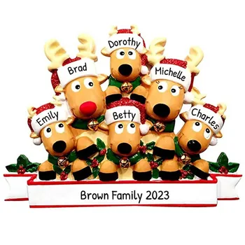 2020 Ornamente de Crăciun Decorare Pom de Crăciun Pandantive Elan Căprioare Carantină DIY Numele Binecuvânteze Personalizare Cadou Suvenir