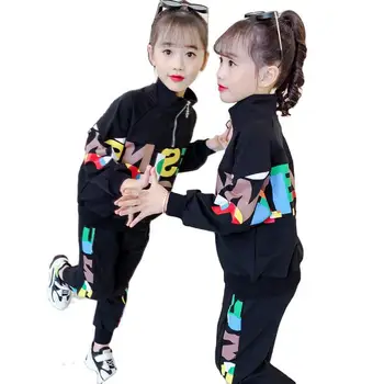 2021 Fete Seturi De Îmbrăcăminte Pentru Copii Tricou Haină Și Pantaloni Set Fetita De Vacanță Costum De Sport Trening Moda Haine Pentru Copii Set