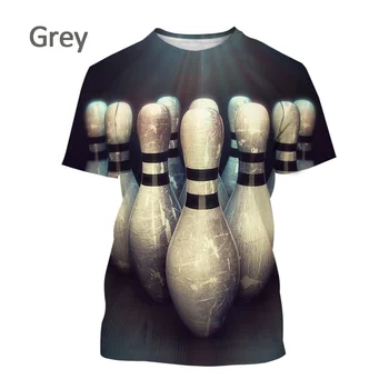 2022 3D T-shirt Noua Moda T-shirt Sporturi de Vara Bowling 3D Imprimate Casual pentru Bărbați T-shirt de Sus
