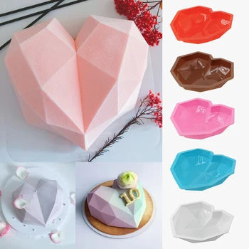 2022 Noi Geometrice Tort Mucegai Silicon 3D în Formă de Inimă Săpun Mucegai Spuma/Tort de ciocolata Mucegai de Copt Diy Instrument Decorativ Mucegai
