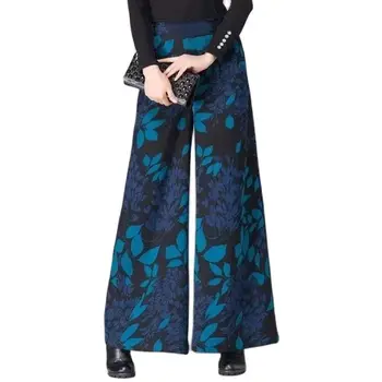 2022 Pantaloni Largi Picior Pantaloni Femei Nou de Primăvară de Toamnă de Lux Sag Talie Mare Show Subțire Liber Drept Flori de Culoare Pantaloni Lungi