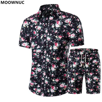 2022 Vara Noi de Moda pentru Bărbați Casual Design (Tricou + pantaloni Scurti) Două Bucăți Bărbați Plaja Maneca Scurta Tricou de Înaltă Calitate, Costumul M-5XL