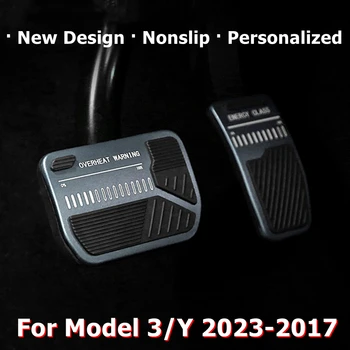 2023 Nou Design pentru Modelul 3 Modelul Y Tesla Pedala Pad Set de Acoperire Aliaj Silcone Non-Alunecare de Performanță de Frânare Pedale de Accelerație
