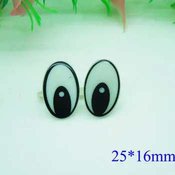25*16mm Oval Siguranța Ochi Alb / Plastic de Culoare ochilor de Păpușă Accesorii lucrate Manual Pentru Urs Papusa Animale de Luare de Păpuși - 100buc