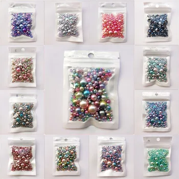 250Pcs se Amestecă Dimensiunea 3-12mm Margele cu Gaura Colorate Perle Acrilice Rotunde Imitație Pearl Margele DIY pentru a Face Bijuterii Accesorii