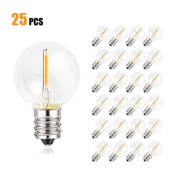 25PCS G40 1W LED String Lumina Bec de Înlocuire E12 220V 110V Alb Cald 2700K Lampă cu LED-uri Pentru a Înlocui Grădină Acasă Bec Incandescent