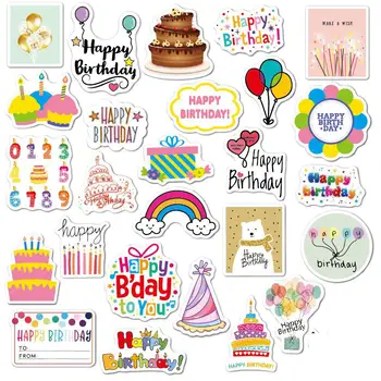 27pcs Fericit Ziua de nastere Autocolante Colorate Curcubeu Autocolante Decorative pentru Copii Adeziv Carte de Ziua de naștere Autocolante Partid Tort Favoarea