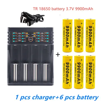 3.7 V 9900mAh 18650 baterie reîncărcabilă li-ion baterie pentru lanterna Led acumulator 18650 baterie en-Gros +incarcator USB