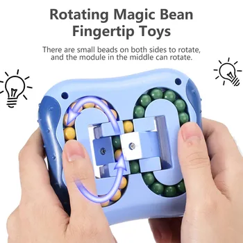 3 Culori Rotativ Magic Bean Degetul Jucării Creative De Top De Educație Timpurie Puzzle De Reducere A Presiunii Copii Joc
