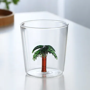 300ML de Creație tridimensională Planta Forma de Cafea Bea Lapte Cana de Start Drăguț mic Dejun Sticlă Copii Cana de Apa Drinkware Cadou