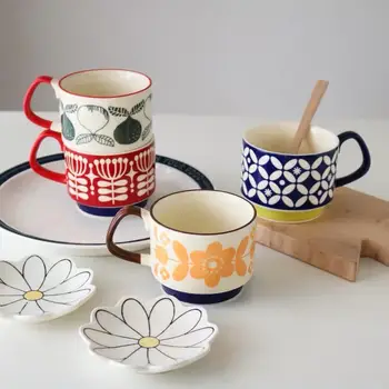 300ml Japoneză Ceramice Retro Glazura Nordic Cana de Cafea Creative micul Dejun Lapte cu Cereale Cupe Poate Fi Folosit In Cuptor cu Microunde