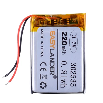 302535 3.7 V 220mAh baterie Reîncărcabilă li-Polimer Baterie Li-ion Pentru jucării ceas inteligent mp3 mp4 cască bluetooth speaker DVR GPS PDA