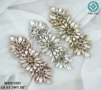 (30BUC) cristal de Argint stras aplicatiile de margele aur aplicatiile de patch-uri de cusut fierul de călcat pe de rochie de mireasa WDD1001