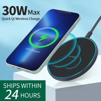 30W Qi Wireless Charger Pad Pentru iPhone 13 12 11 XS XR X 8 Samsung S20 S21 Tip C Inducție Stație de Încărcare Rapidă Încărcătoare de Telefon
