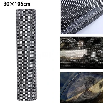30x106CM Auto Universal Singur Transparent Faruri Schimbare de Culoare de Film Perforate Film Plasă de Faruri de Film de Styling Auto en-Gros