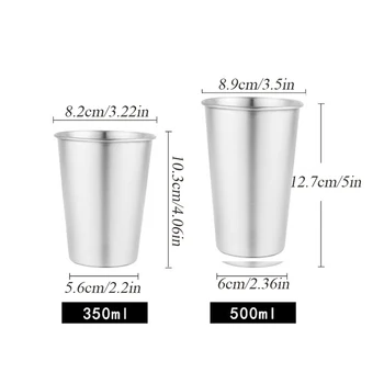 350ml/500ml Metalice din Oțel Inoxidabil Pahare de Bere Halbă de Bere din Sticlă Pahar de Bere, Cupe de Sticlă