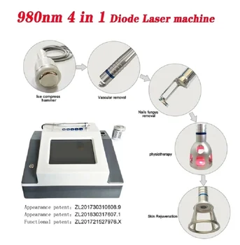 4 în 1 980 nm Dioda Laser Pentru Piele Fungice Infecție Imagini Vasculare Vene Îndepărtarea cu Laser Terapie Fizică Dispozitiv-074
