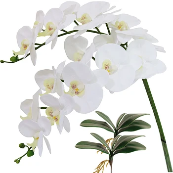 40 Inch Artificiale Flori Phalaenopsis Ramuri Real Touch (Nu de Mătase) Orhidee Flori pentru Biroul de Acasă Decorare Nunta