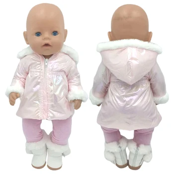43cm Baby Doll Iarnă Roz Haină Lungă De 18 Inch Fata Papusa Haine Uza Jucarii Accesorii de Îmbrăcăminte