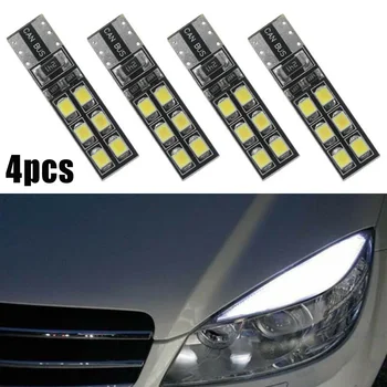 4buc DC12V Lumini Auto Bec LED fara Eroare Spranceana Pleoapa Lampa Pentru Mercedes-Benz W204 C300 C350 T10-12SMD-2835 6000K Alb