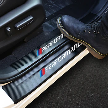 4buc Portiera din Fibra de Carbon de Vinil rezistent la apa, Non-alunecare de Praguri pentru Uși de Protecție Autocolant pentru BMW Performance M3 M5 X1 X3 X5 X6 E46 E39