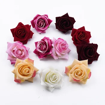 5 Bucati 8CM Flanel Trandafiri Cap de Nunta, Accesorii de Mireasa Clearance-ul Diy-un Capac de Cutie de Cadouri Decor Acasă Flori Artificiale Ieftine