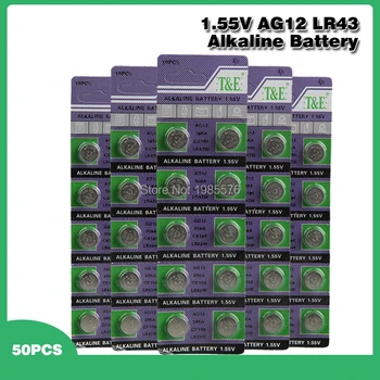 50pcs/lot LR43 Butonul de Celule Monedă Baterie Alcalină AG12 V12GA SR43W SG12 260 1.55 V Fierbinte de vânzare