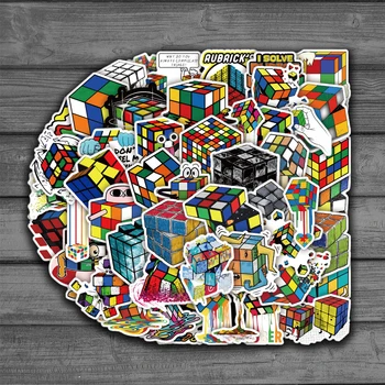 50Pcs/set Drăguț Cub Rubik, Puzzle Amuzant Jucarii Cadou Graffiti, Stickere Pentru Laptop Telefon Caz de Bagaje Skateboard Copii DIY Chitara