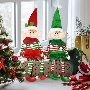 55cm Crăciun Picior Lung Elf Papusa Ornament Boy Fata de Pluș, Păpuși Jucărie Pandantiv Pentru Pomul de Crăciun Decor Acasă de Crăciun Cadouri de Anul Nou
