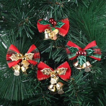 5Pcs Agățat de Crăciun Mini Arc cu Clopote Decoratiuni Pom de Crăciun Carduri de Crafting Ornament Drăguț Ambarcațiuni Decorative Clopotele 87HA