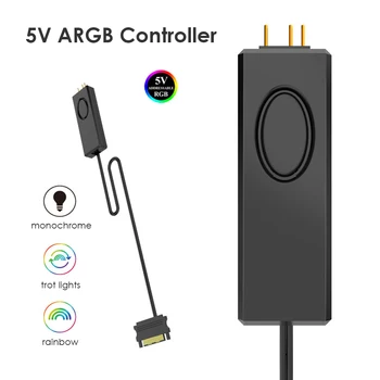 5V ARGB Fan de Iluminat cu LED Controller SATA Pin de Alimentare Calculator Desktop Caz Șasiu Cooler Atmosferă de Lumină de Control de la Distanță