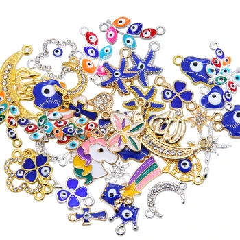 6 Bucati de Moda Email Unicorn Pandantiv Fluture deochi Allah Luna Conector hamsa mână diy accesorii bijuterii constatările pentru