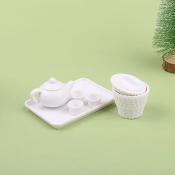6pcs/set casă de Păpuși în Miniatură Ceai ceainic Ceasca Model Tacamuri Mobilier de Bucatarie Accesorii Pentru Casă de Păpuși pentru Copii Jucarii Cadou