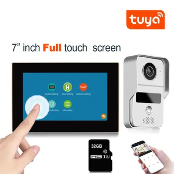 7 inch Touch Screen Monitor Wireless Wifi Smart Video Interfon Interfon Sonerie Camera cu 1080P prin Cablu Usa Tuya
