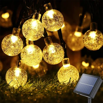 8 Moduri Solare Șir de Lumini în aer liber LED Glob de Cristal Lumina Impermeabil lanterne Ghirlande Pentru Petrecere de Craciun Decor în aer liber