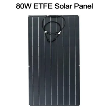 80W ETFE Panou Solar Semi flexibil panou solar monocristalin de celule solare 18v sistem solar de energie kit de 12v incarcator solar pentru masina