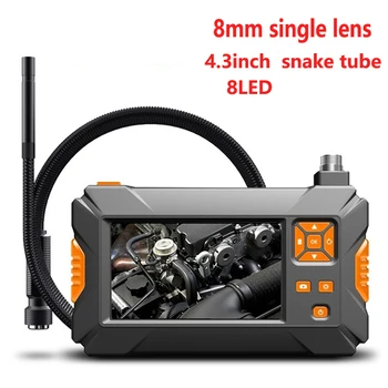 8mm ecran portabil industria endoscop camera sarpe tub cablu de 2.0 mp serpentine camera HD de 4.3 inch inspecție obiectiv