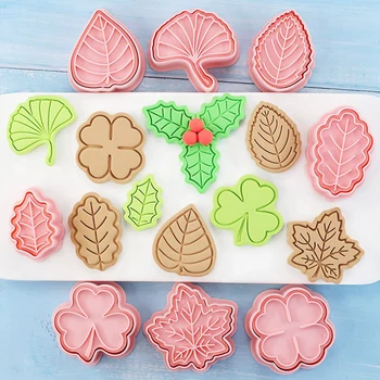 8Pcs/set Frunze Biscuit Mucegai Desene animate Planta Arțar Frunze de Trifoi Cookie Relief Mucegai Fondant Cake Decor Instrument de Copt Tăietori Cookie