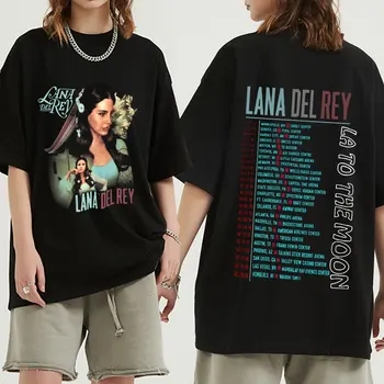 90 Cantareata Lana Del Rey La Luna Tour Print T-shirt de Epocă Hip Hop Casual Tricou de Moda Streetwear Harajuku Tricou
