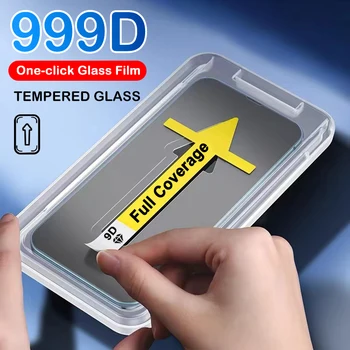 999D Un singur Clic de instalare Complet Acoperi Temperat Flim Pentru iPhone 13 12 11 Pro Max 14 Pro Mini X XR XS Ecran Protector de Film de Sticlă