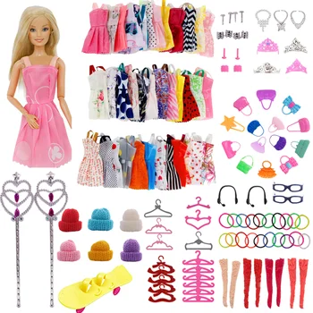 99PCS/Set Pantofi Rochie, Pălărie, Haine pentru Barbie se Potrivește 11.8 Inch Păpuși&1/6 BJD Blythe Păpuși,Jucării Pentru Copii,Accesorii Barbie