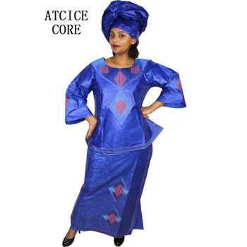 African Rochie Pentru Femei Bazin Riche De Design De Broderie Rochie Cu Înveliș Eșarfă