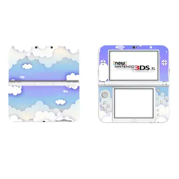 Albastru pur Nor Alb Complet Acoperi Decal Autocolant Pielii pentru NEW 3DS XL Piei de Autocolante pentru NOUL 3DS LL Vinil Protector Piele Autocolant