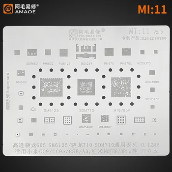 Amaoe Mi11 BGA Reballing Matrita pentru SM6125 SDM710 Xiaomi CC9 CC9E 8SE A3 Redmi Nota 8 Pro CPU RAM PUTEREA WIFI AUDIO IC Chip ochiurilor de Plasă