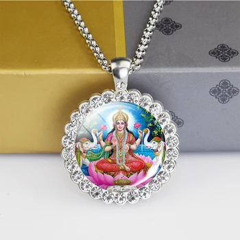 Amuleta Colier Lakshmi Pandantiv Cabochon Sticla Hinduism Domnul Shiva Coliere Nataraja Budist Bijuterii