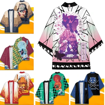 Anime Demon Slayer Kochou Shinobu Cosplay Costum Kimono Adolescenti Cardigan Hashibira Inosuke Mantie Haori Jachete Pijama Halat De Baie