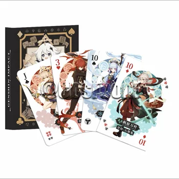 Anime Genshin Impact Desene animate de Colectare Carte de Cosplay Tabla de Joc de Cărți Kamisato Ayaka Yae Miko Poker Personaj de Carte pentru Cadou Jucărie