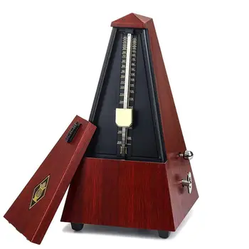Antic Metronom Mecanic din Lemn de Tec Stil Vintage din Lemn de Culoare Muzica Timer pentru Chitara Pian Vioara Titera Instrument Muzical