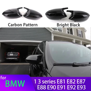 Aspect Fibra de Carbon-Negru Retrovizoare Oglinda Laterala capac de acoperire pentru E90 E91 M3 Stil Acoperi E81 E82 E87 E88 pentru BMW seria 1 Seria 3 E92 E93